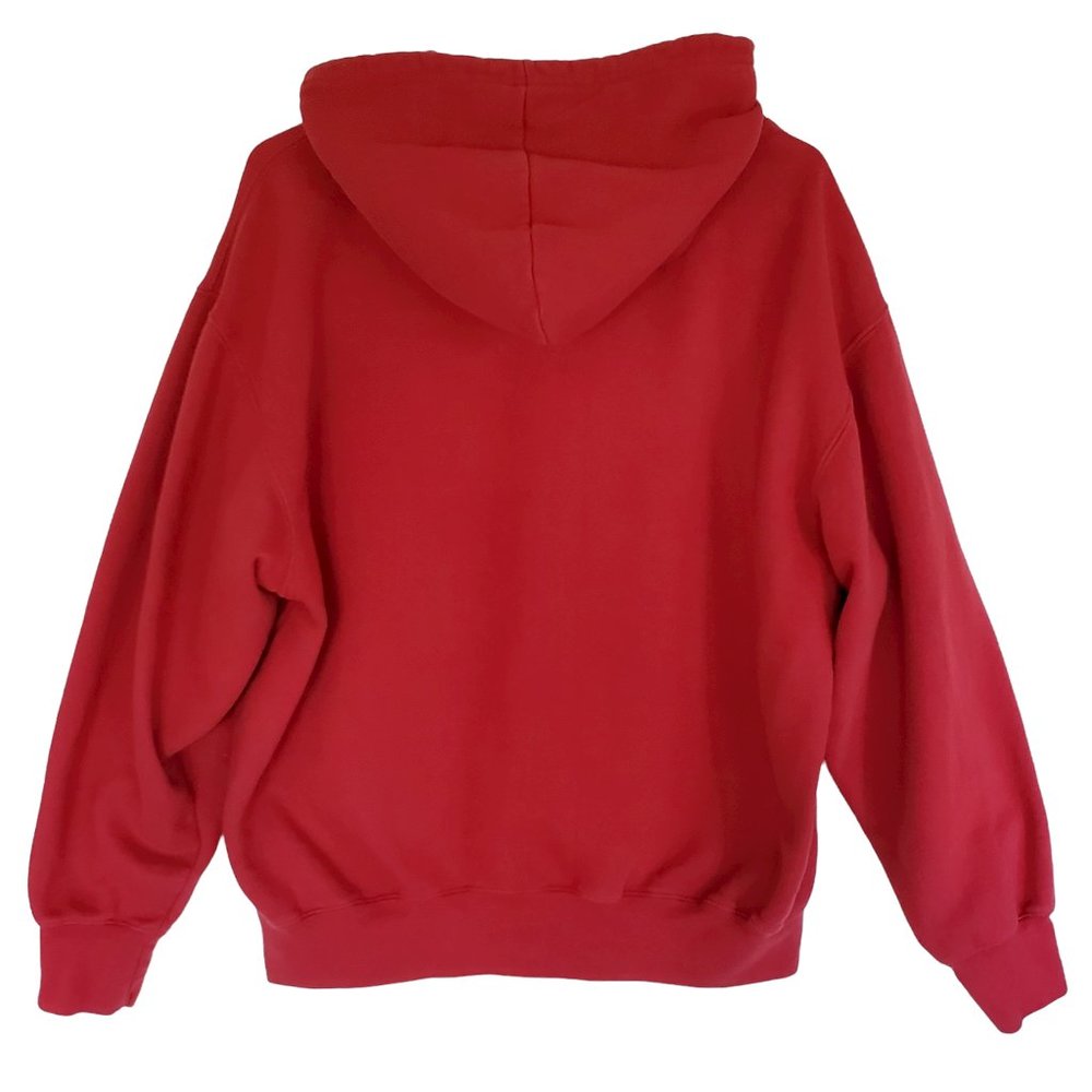 Cross Lake Minnesota Red Fleece Hoodie Sweatshirt Large Kangaroo Pocket - Picture 3 of 6